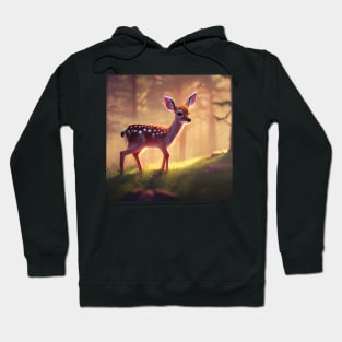 Beautiful Cute Fawn in a Forest Hoodie